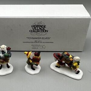 North Pole Village Dept 56. Dept 56 Toymaker Elves Set of 3 #56022 Boxed